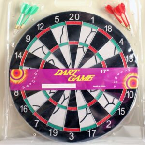 Dart board double sided game with 6 darts set